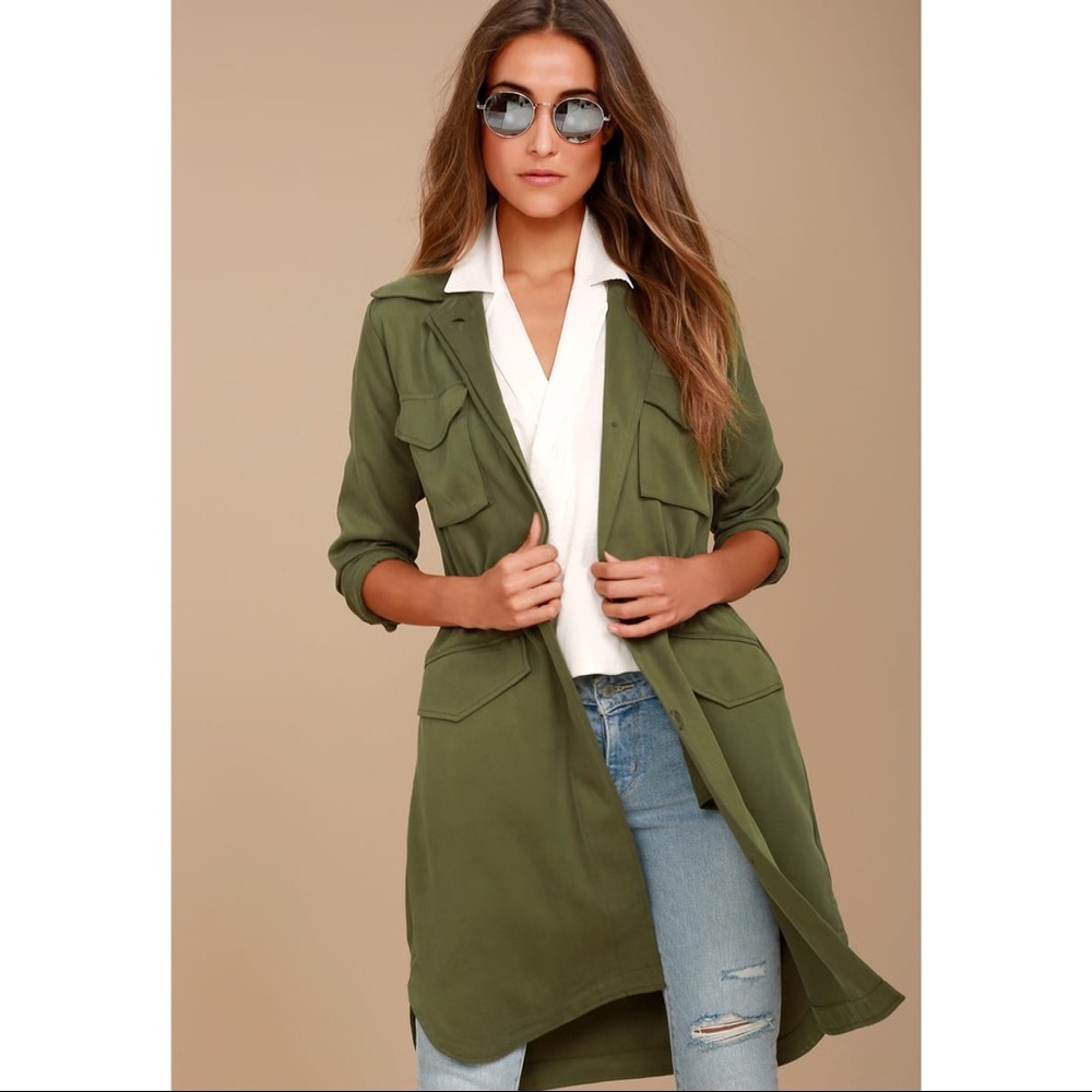 BB DAKOTA Averie Olive Green Utility Jacket ✨ NEW - Picture 2 of 9